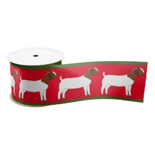 Boer Goat Boerderij Red en Green Holiday Lint