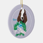 Boer Goat Wreath Holiday Ornament (Rechts)