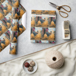 Boer Haan die Stof opwerpt Cadeaupapier