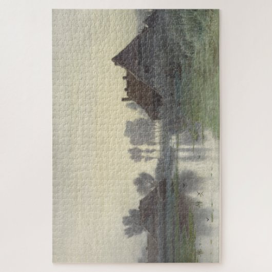 Boer Homes on the Water in the Morning Mist Puzzle (Vertical)