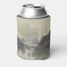 Boer Huizen op het Water in de ochtend mist Koeler