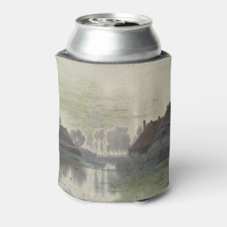 Boer Huizen op het Water in de ochtend mist Koeler