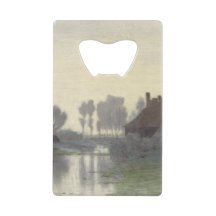 Boer Huizen op het water in de ochtendmist