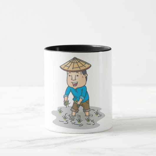 Boer in rijstveld Mok (Midden)