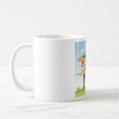 Boer Meisje met Giant Carrot Tuinieren Koffiemok (Links)