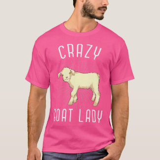Boer Meisjes Vrouwen Crazy Goat Lady Funny Boerder T-shirt