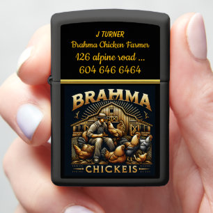 Boer met Brahma kippen bij zonsondergang