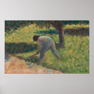 boer met schoffel poster