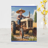 Boer op tractor kaart (Gele Bloem)