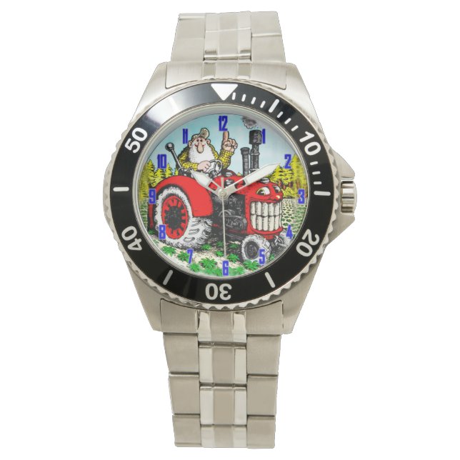 BOER OP TRACTOR POLSHORLOGE HORLOGE (Voorkant)