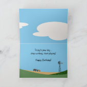 Boer op tractor Verjaardag Kaart (Binnen)