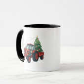 Boer Tractor Kerst Verlichting Tractor Kerstmis Mok (Voorkant links)