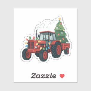 Boer Tractor Kerstverlichting Tractor Kerstmis Sticker