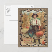 Boer Turkije Pompoen Maïs Shock Veren Briefkaart (Voorkant / Achterkant)