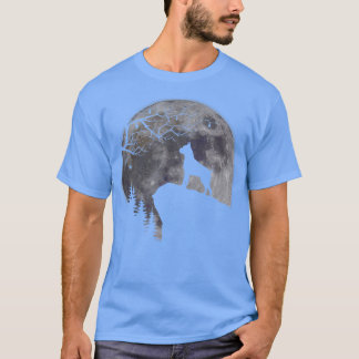 Boer Under Moon Halloween Dog Lovers  T-shirt