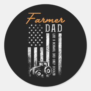 Boer Vader Net Als Een Gewone Vader Maar Koeler Us Ronde Sticker