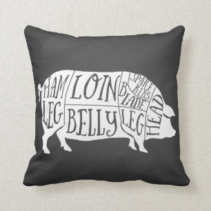 boer varkensvlees slager vlees snijdt kunst kleine kussen