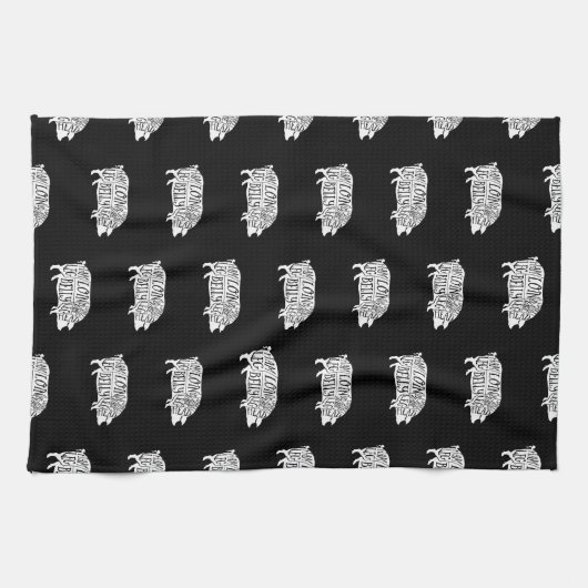 boer varkensvlees slager vlees snijdt kunst kleine theedoek (Horizontaal)