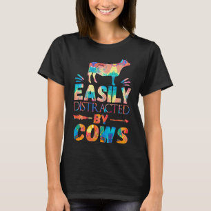 Boer Wordt gemakkelijk afgeleid door koeien Schild T-shirt