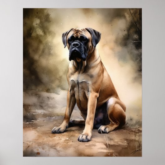 Boerboel Chien Art Imprimer Poster (Devant)