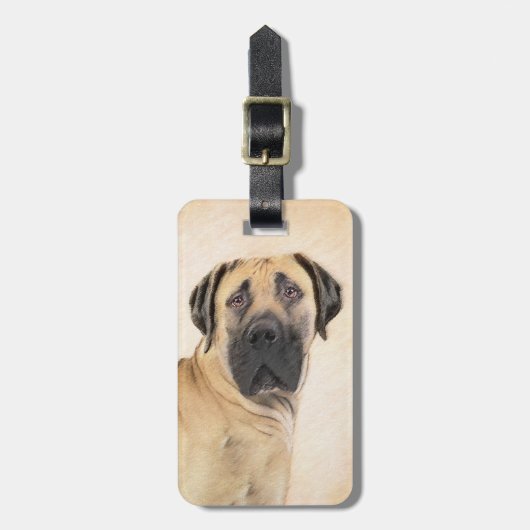 Boerboel schilderen - Kute Original Dog Art Bagagelabel (Voorkant verticaal)