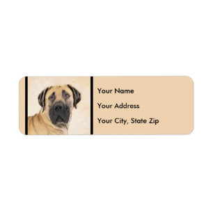 Boerboel schilderen - Kute Original Dog Art Etiket