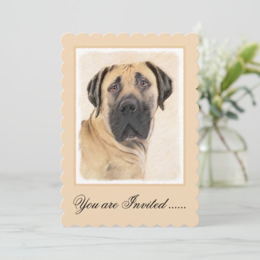 Boerboel schilderen - Kute Original Dog Art Kaart (Staand voorkant)