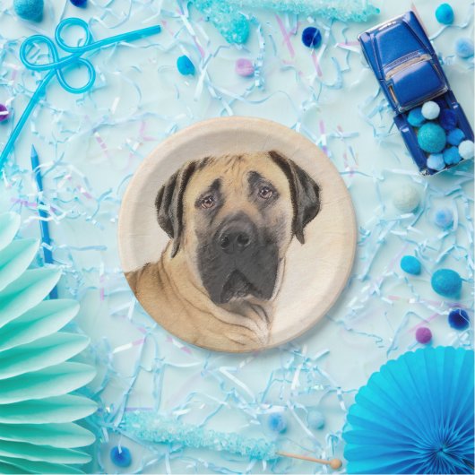 Boerboel schilderen - Kute Original Dog Art Papieren Bordje (Feest)