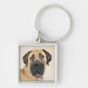 Boerboel schilderen - Kute Original Dog Art Sleutelhanger