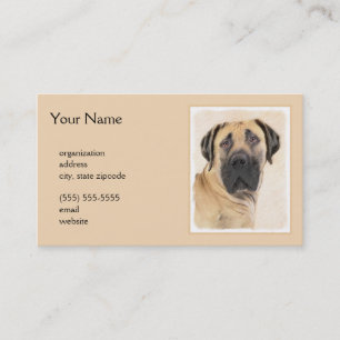 Boerboel schilderen - Kute Original Dog Art Visitekaartje