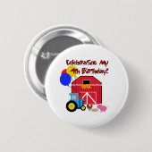 Boerderij 4e verjaardag ronde button 5,7 cm (Voorkant /achterkant)