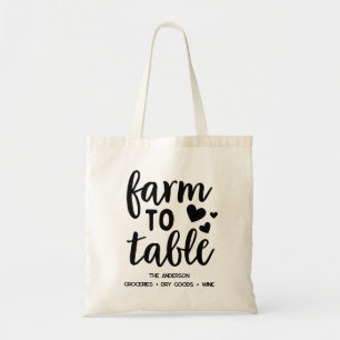 Boerderij aan tafel boodschappen tote bag