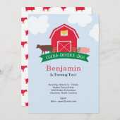 Boerderij Animal Birthday Party Invitation Kaart (Voorkant / Achterkant)
