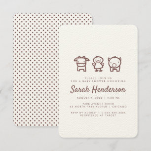 Boerderij Animal Doodles Baby shower Invitation Kaart