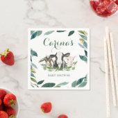 Boerderij Animal Greenery Boy Baby shower Napkins Servet (Insitu)