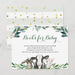 Boerderij Animal Greenery Boy Boeken voor Baby Uitnodiging Briefkaart