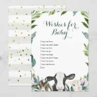 Boerderij Animal Greenery Boy Wwish for Baby Card