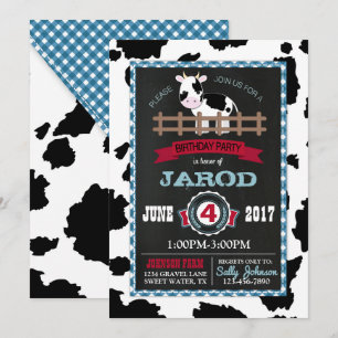 Boerderij Animal Koeienhuid Gingham Country Boy Ve Kaart
