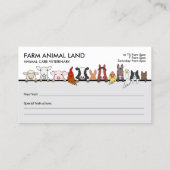 Boerderij Animal Next Appointation Visit Veterinar Visitekaartje (Achterkant)