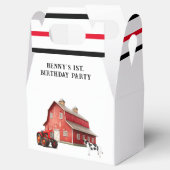 Boerderij Animal Red Barn Tractor 1st. verjaardags Bedankdoosjes (Geopend)