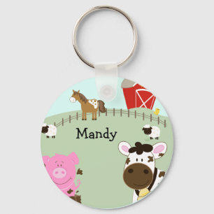 Boerderij Babies Barnyard Favor Name Tag SLEUTELHA Sleutelhanger