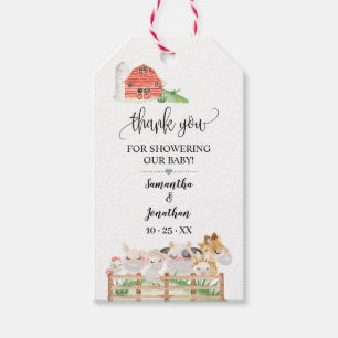 Boerderij Baby Dieren Baby shower Favor Cadeaulabel
