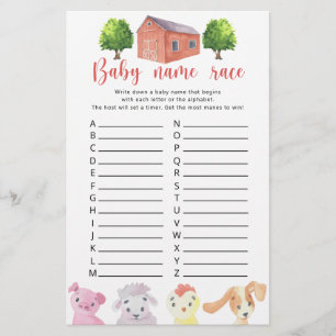 Boerderij - Baby naam race spel