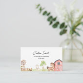 Boerderij Baby shower Aangepaste Uitnodiging Inser Informatiekaartje (Staand voorkant)