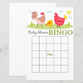 Boerderij baby shower bingo-kaart (Voorkant / Achterkant)