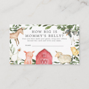 Boerderij Baby shower Hoe groot is mama's buik Kaa Informatiekaartje
