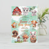 Boerderij Baby shower Kaart (Staand voorkant)