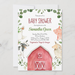 Boerderij Baby shower Kaart