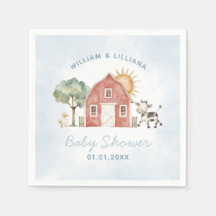 Boerderij Baby shower Papieren servetten