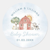 Boerderij Baby shower Sticker (Voorkant)